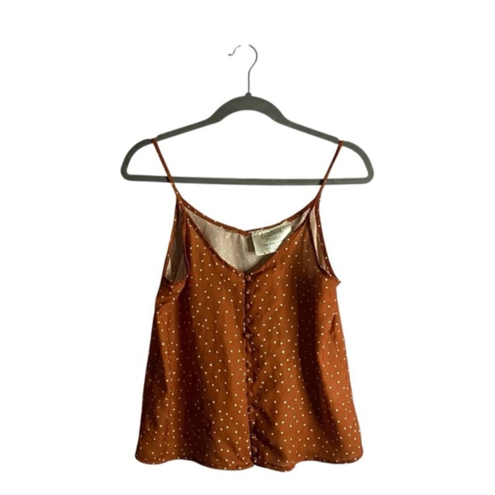 California Moonrise Women's Burnt Orange Polka Dot Summer Vibes Cami Top